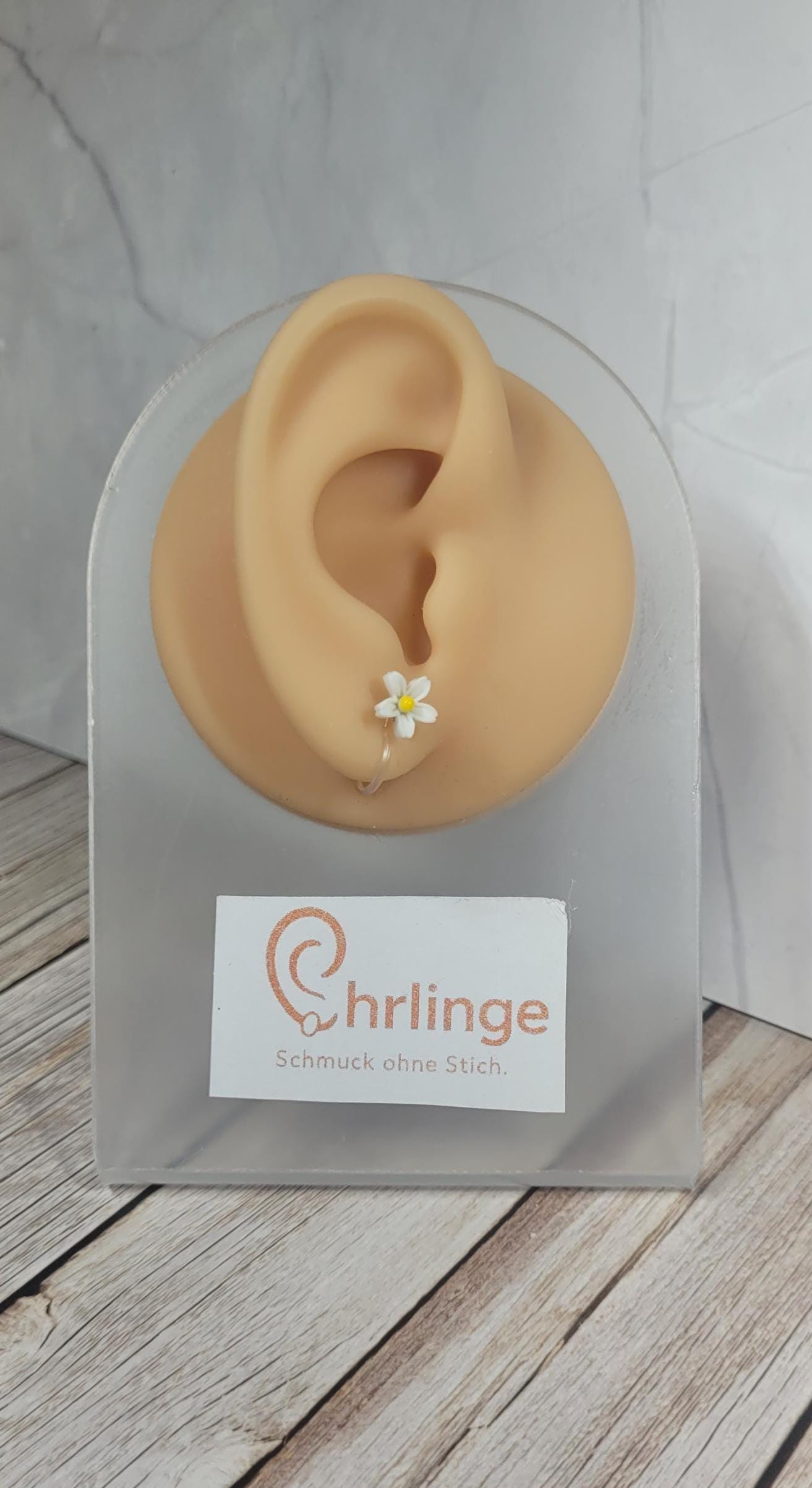 Blume/Ohrclips Kinder/Ohrringe Ohne Ohrloch/Weihnachten/Christmas/Schmerzfreie Ohrringe/Ohrschmuck Stechen/Geschenk Mädchen/Weiß/Gelb von OhrlingeShop