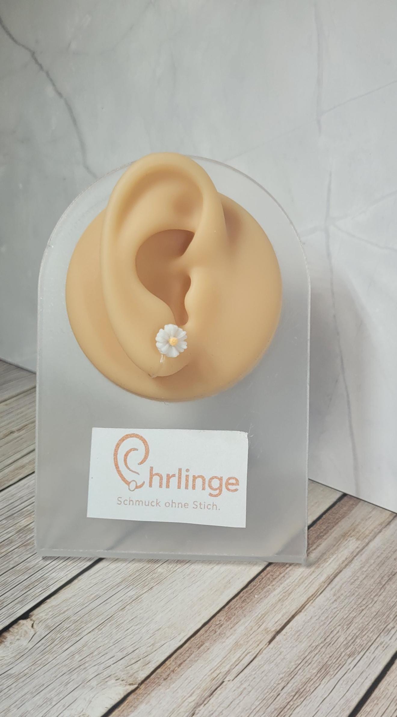 Blume/Ohrclips Kinder/Ohrringe Ohne Ohrloch/Weihnachten/Christmas/Schmerzfreie Ohrringe/Ohrschmuck Stechen/Geschenk Mädchen/Weiß Gelb von OhrlingeShop