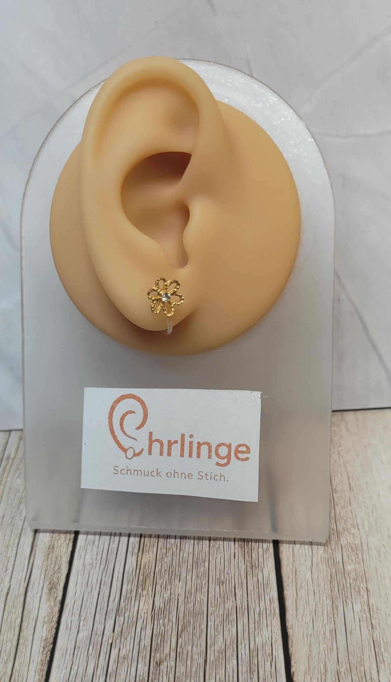 Blumen/Ohrclips Kinder/Ohrringe Ohne Ohrloch/Weihnachten/Christmas/Schmerzfreie Ohrringe/Ohrschmuck Stechen/Geschenk Mädchen/Goldfarben von OhrlingeShop