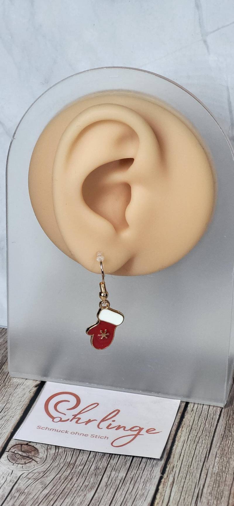 Handschuh/Ohrclips Kinder/Ohrringe Ohne Ohrloch/Weihnachten/Christmas/Schmerzfreie Ohrringe/Ohrschmuck Stechen/Geschenk Mädchen von OhrlingeShop