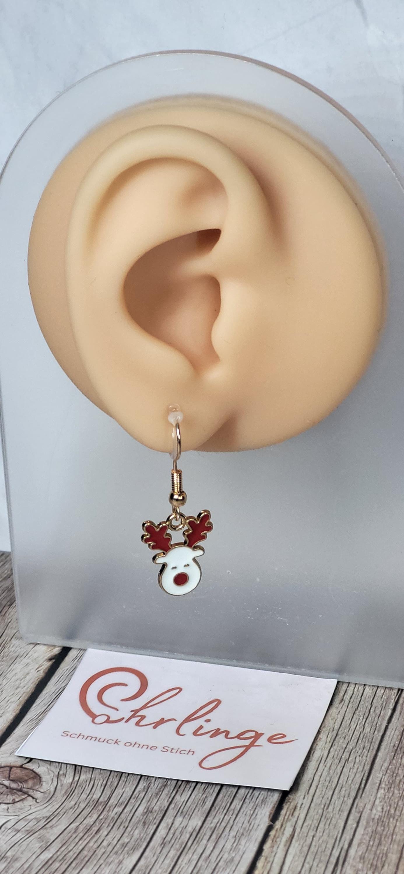 Rentier/Ohrclips Kinder/Ohrringe Ohne Ohrloch/Weihnachten/Christmas/Schmerzfreie Ohrringe/Ohrschmuck Stechen/Geschenk Mädchen/Rudolph von OhrlingeShop
