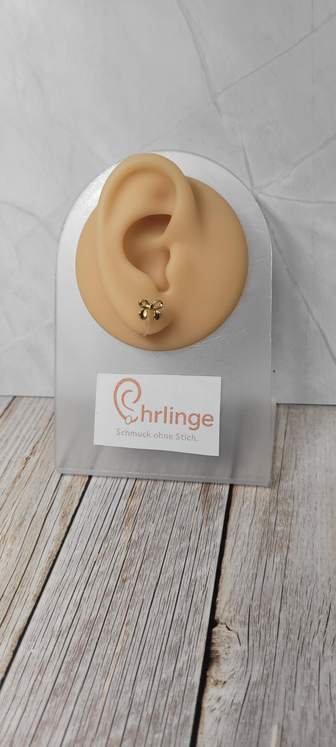 Schleife/Ohrclips Kinder/Ohrringe Ohne Ohrloch/Weihnachten/Christmas/Schmerzfreie Ohrringe/Ohrschmuck Stechen/Geschenk Mädchen/Golden von OhrlingeShop