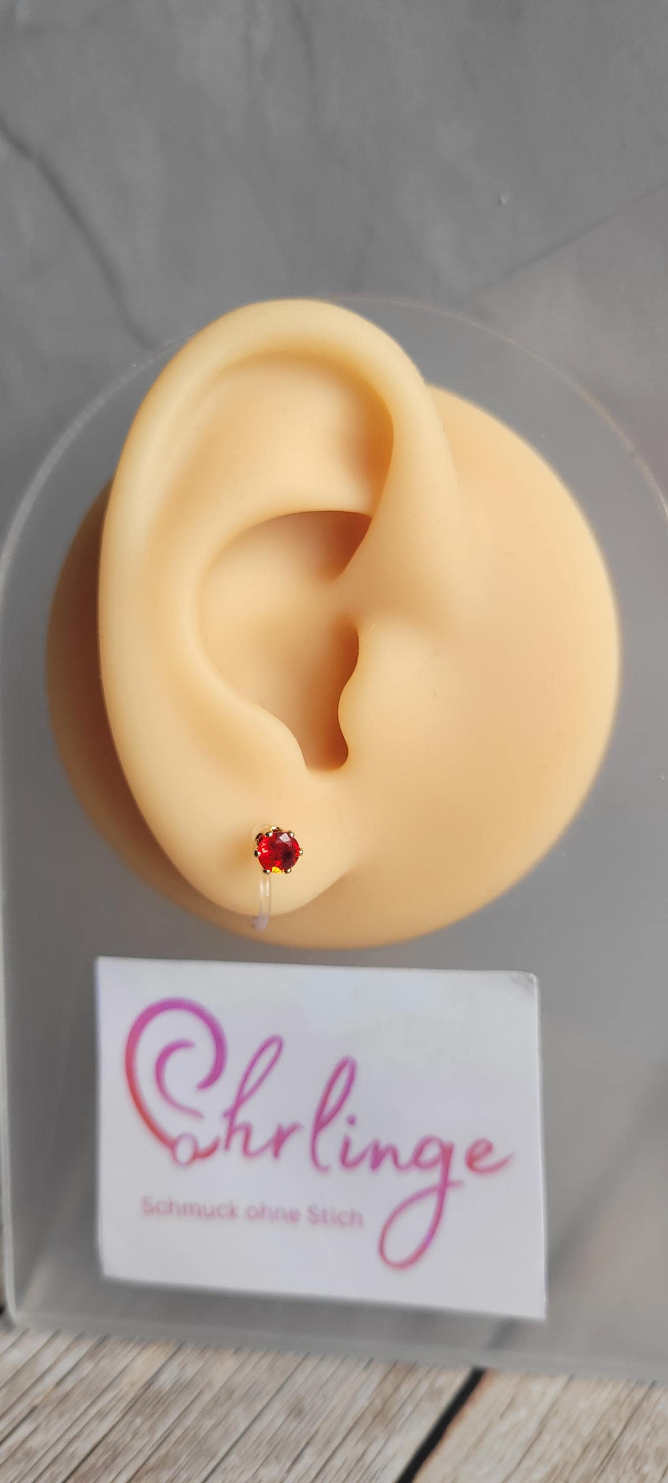 Steinchen Rot/Ohrclips Kinder/Ohrringe Ohne Ohrloch/Weihnachten/Christmas/Schmerzfreie Ohrringe/Ohrschmuck Stechen/Geschenk Mädchen von OhrlingeShop