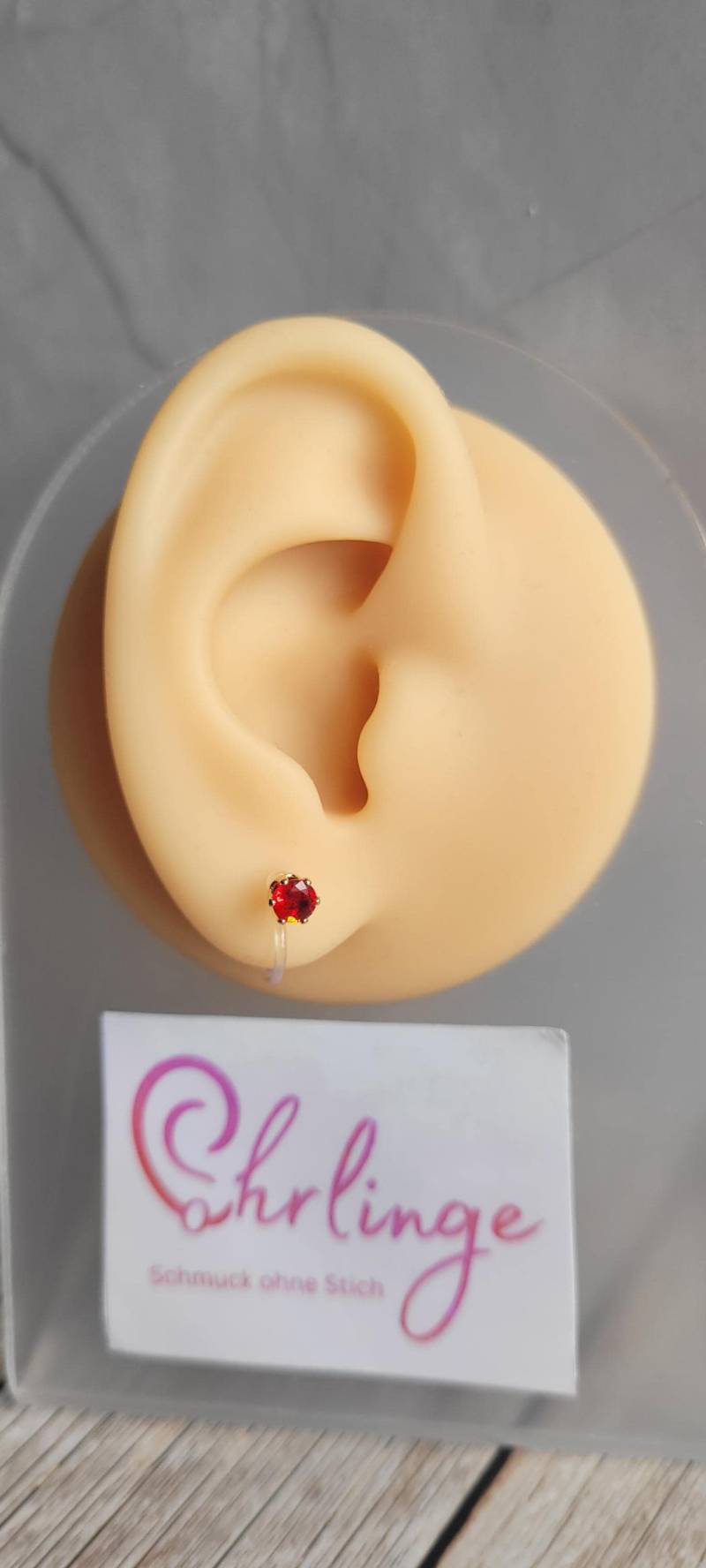 Steinchen Rot/Ohrclips Kinder/Ohrringe Ohne Ohrloch/Weihnachten/Christmas/Schmerzfreie Ohrringe/Ohrschmuck Stechen/Geschenk Mädchen von OhrlingeShop