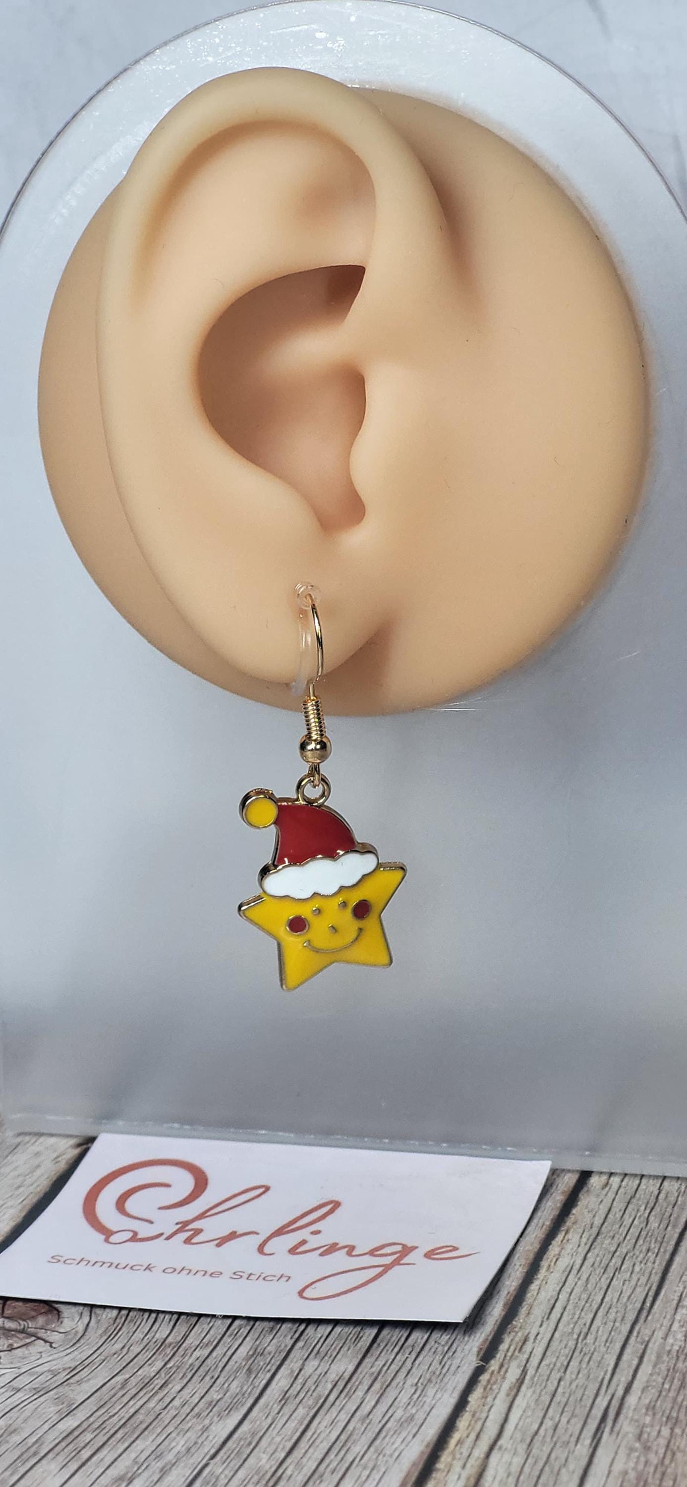 Weihnachtsstern/Ohrclips Kinder/Ohrringe Ohne Ohrloch/Weihnachten/Christmas/Schmerzfreie Ohrringe/Ohrschmuck Stechen/Geschenk Mädchen von OhrlingeShop