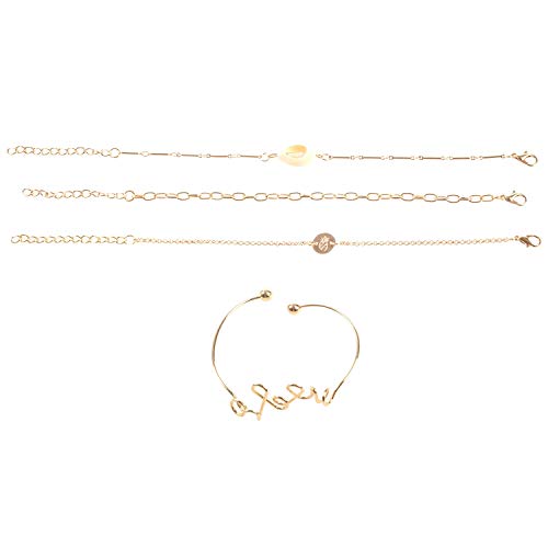 Ohulelks 4 Stueck/Set Schale Design Charme Armbaender Sets Frauen Mode Klassische Gliederkette oeffnen Armbaender Neue Legierung Schmuck von Ohulelks