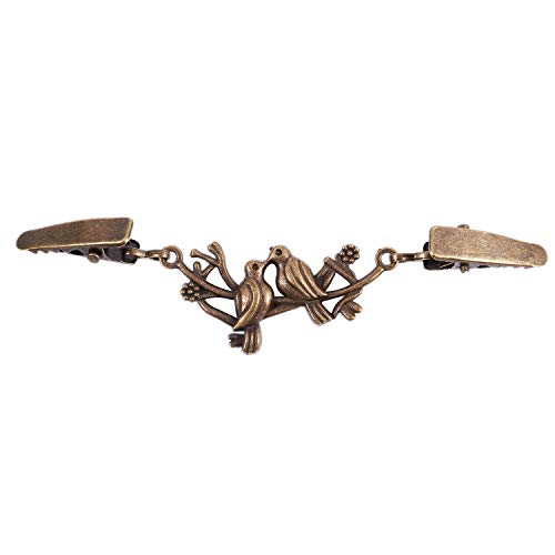 Ohulelks Frauen Vintage Cardigan Pullover Clips Bluse Pin Schal Brosche Clips Hemd Kragen Retro Ente Clip Schal Schnallen Charm Zubehör Bronze von Ohulelks