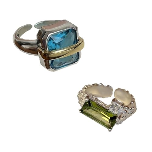 Ohulelks Offener Fingerring Breiter Französischer Retro-Ring Weiblicher Ring Eleganter Offener Zeigefingerring von Ohulelks