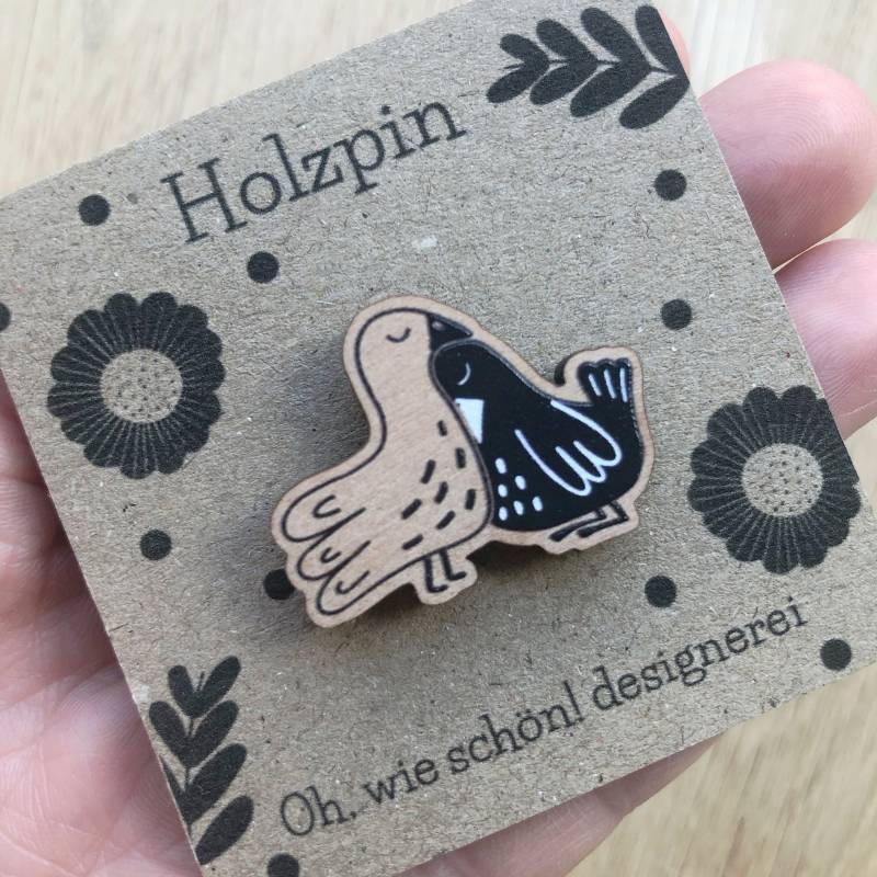 Holzpin „Vogelpaar", Anstecker Vogel, Brosche Aus Holz, Glücksbringer, Pin, Anstecknadel, Kleines Geschenk, Ostergeschenk Holzpin „Vogelpaar", Anstecker Vogel, Brosche Aus Holz, Glücksbringer, Pin, Anstecknadel, Kleines Geschenk, Ostergeschenk von OhwieschoenDesigns
