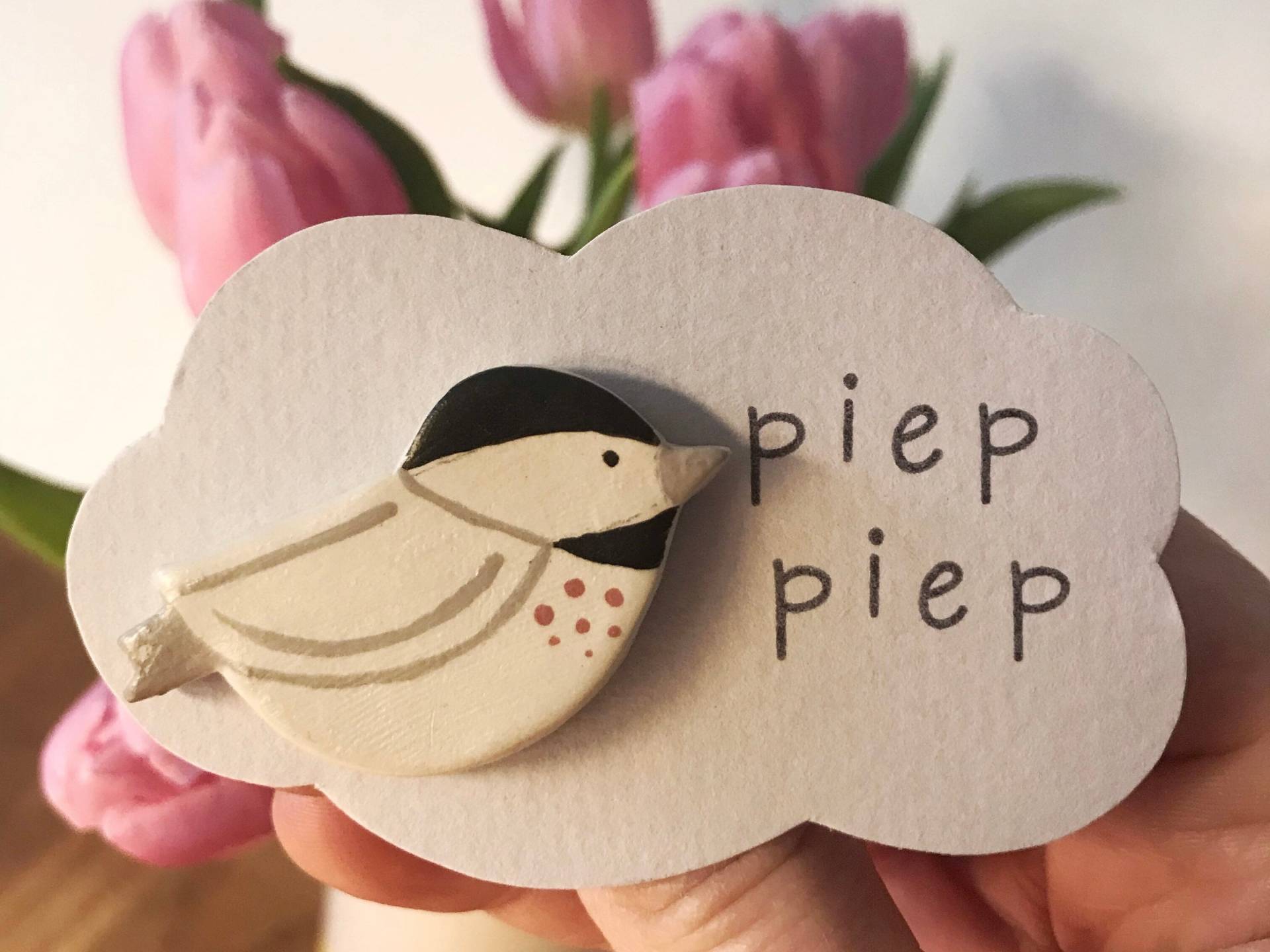 Ton-Anstecker Vogel, Handgefertigte Brosche Aus Ton, Anstecknadel, Button, Pin Ton-Anstecker Vogel, Handgefertigte Brosche Aus Ton, Anstecknadel, Button, Pin von OhwieschoenDesigns