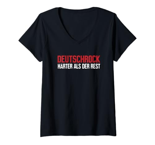 Damen Härter als der Rest - Deutschrock T-Shirt mit V-Ausschnitt von Oi Punk Deutschrock Musik Manufaktur