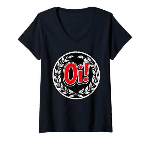 Damen Traditioneller Oi Skinhead Punk-Rock T-Shirt mit V-Ausschnitt Damen Traditioneller Oi Skinhead Punk-Rock T-Shirt mit V-Ausschnitt von Oi! SHOP