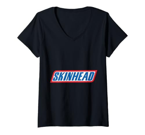 Damen Traditioneller Oi Skinhead Punk-Rock T-Shirt mit V-Ausschnitt von Oi! SHOP