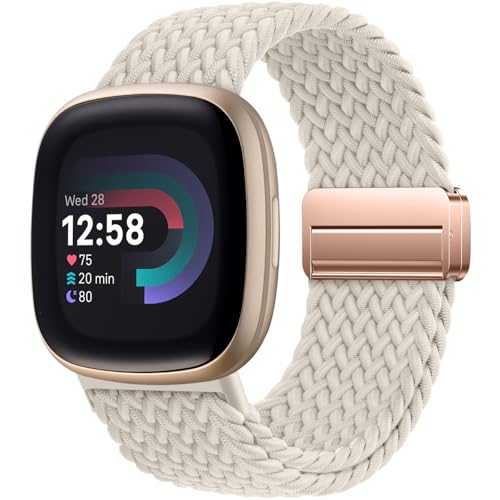 Oielai Geflochtene Armband Kompatibel mit Fitbit Versa 3 Armband, Versa 4, Weiche Nylon Sport Band mit Magnetverschluss für Fitbit Sense 2, Sense für Herren Damen, Polarstern Oielai Geflochtene Armband Kompatibel mit Fitbit Versa 3 Armband, Versa 4, Weiche Nylon Sport Band mit Magnetverschluss für Fitbit Sense 2, Sense für Herren Damen, Polarstern von Oielai