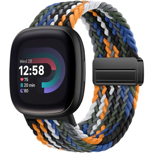 Oielai Geflochtene Armband Kompatibel mit Fitbit Versa 4 Armband, Versa 3, Weiche Nylon Sport Band mit Magnetverschluss für Fitbit Sense 2, Sense für Herren Damen, Farbreich Oielai Geflochtene Armband Kompatibel mit Fitbit Versa 4 Armband, Versa 3, Weiche Nylon Sport Band mit Magnetverschluss für Fitbit Sense 2, Sense für Herren Damen, Farbreich von Oielai