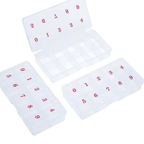 Oikabio 3-Teilige Transparente Aufbewahrungsbox für Falsche Nagelspitzen mit 10 Leeren PläTzen Aufbewahrungsbox Container Nail Art Organizer Box von Oikabio