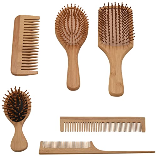 Oikabio 6PC/Set Kissen Kamm Gesunde Massage Bürste für Haarausfall Haar Haarbürste Kopfkamm Pflege Haar Kamm Gesund Bambus Kamm von Oikabio