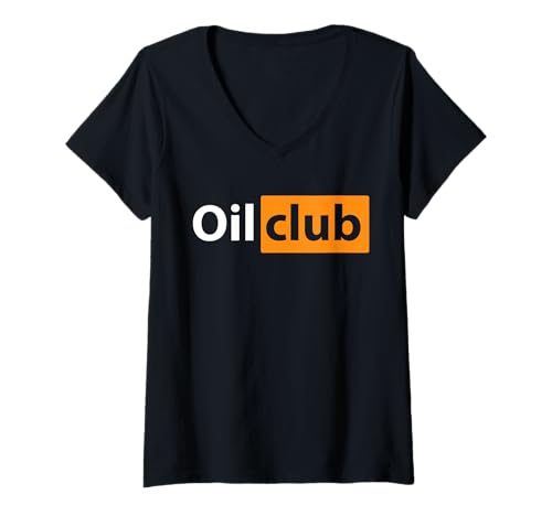 Damen Vintage Oil Club Lustig Männer Frauen T-Shirt mit V-Ausschnitt Damen Vintage Oil Club Lustig Männer Frauen T-Shirt mit V-Ausschnitt von Oil Club Funny