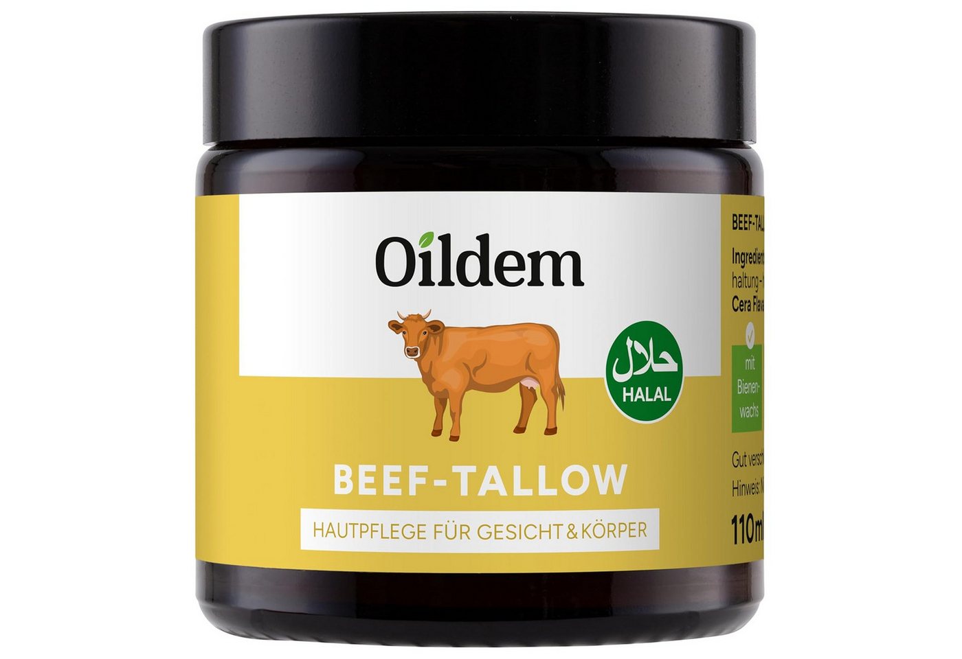 Oildem Hautcreme Beef Tallow Creme, Rindertalg Skincare, Halal, 110ml von Oildem