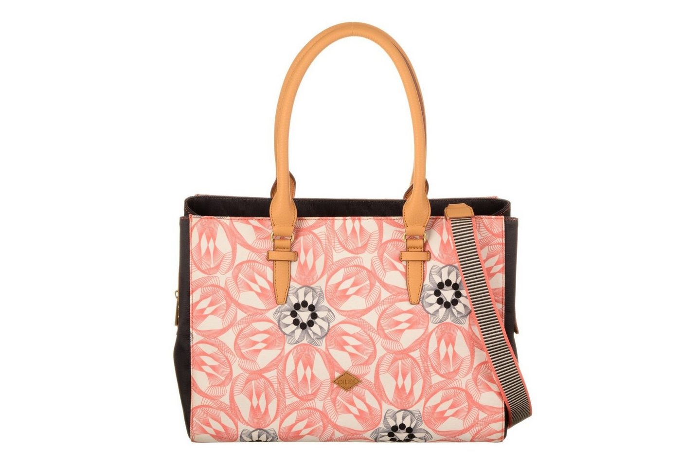 Oilily Schultertasche Flower Swirl Carry All Pink Flamingo von Oilily