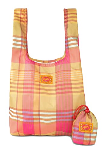 Oilily Toto Folding Tote Penelope Check Warm Olive von Oilily