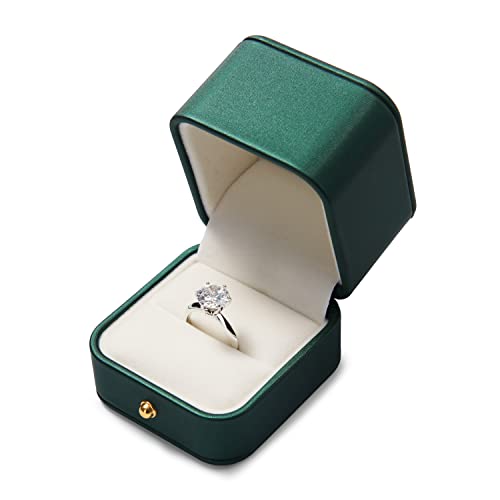 Oirlv Grün Premium Leder Ringbox Aufbewahrungsbox Geschenkbox für Hochzeit,Vorschlags Hochzeitstag von Oirlv