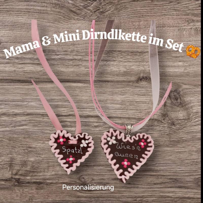 Dirndlkette Mama & Mini Als Set, Trachtenschmuck, Oktoberfestschmuck, Wiesnschmuck, Personalisierte Kette, Herzkette, Oktoberfest Halskette Dirndlkette Mama & Mini Als Set, Trachtenschmuck, Oktoberfestschmuck, Wiesnschmuck, Personalisierte Kette, Herzkette, Oktoberfest Halskette von OisfuerDibyGaby