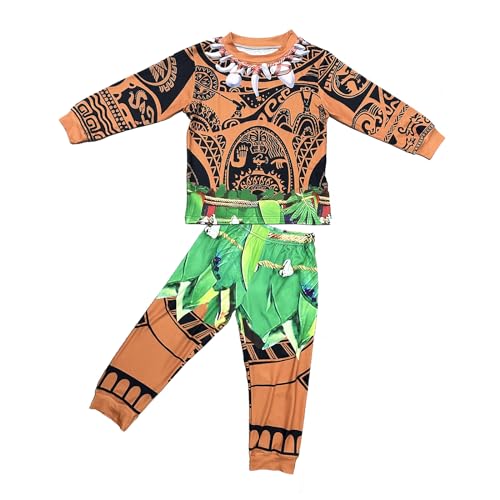 Oispvpes Maui Tattoo-Shirt und Hose für Jungen für Kleinkinder und große Kinder, Grün , 4-5 Jahre Oispvpes Maui Tattoo-Shirt und Hose für Jungen für Kleinkinder und große Kinder, Grün , 4-5 Jahre von Oispvpes