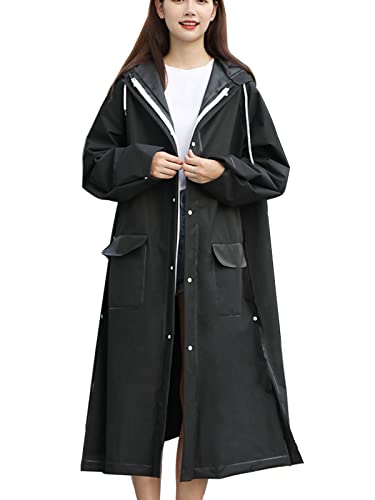 Ojostern Regencape Fahrrad Regenponcho für Damen und Herren Wasserdicht für Wandern Fahrrad Motorrad Mehrweg Schwarz 2XL von Ojostern