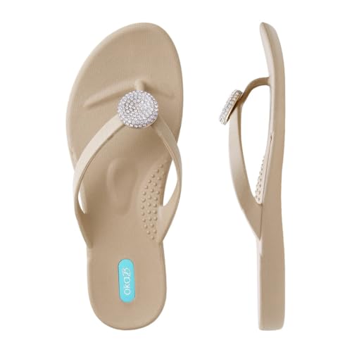 Oka-B Damen Lucky Strass Flip Flop Sandalen, Chai, 36 EU Oka-B Damen Lucky Strass Flip Flop Sandalen, Chai, 36 EU von Oka-B