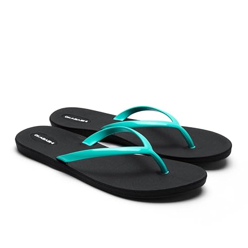 OKABASHI Shoreline Flip-Flop für Damen, geformtes Fußbett für ganztägigen Komfort, rutschfest und wasserdicht, nachhaltig hergestellt in den USA, Schwarz/Seeglas, 41 EU OKABASHI Shoreline Flip-Flop für Damen, geformtes Fußbett für ganztägigen Komfort, rutschfest und wasserdicht, nachhaltig hergestellt in den USA, Schwarz/Seeglas, 41 EU von Okabashi