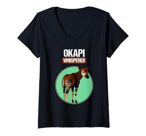 Damen Okapis Okapi T-Shirt mit V-Ausschnitt von Okapis Okapi Tier Shop