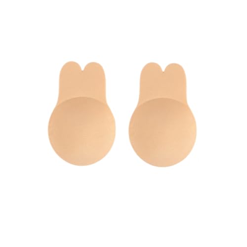 Okaywork Klebe BH,Aufnäher mit Hasenohren auf der Brust,Zuschneidbare Größe,Push Up Lifting Unsichtbarer,Wiederverwendbare Selbstklebender BH,ückenfreier individuelles Paket (Fleischfarbe, S-9cm) von Okaywork
