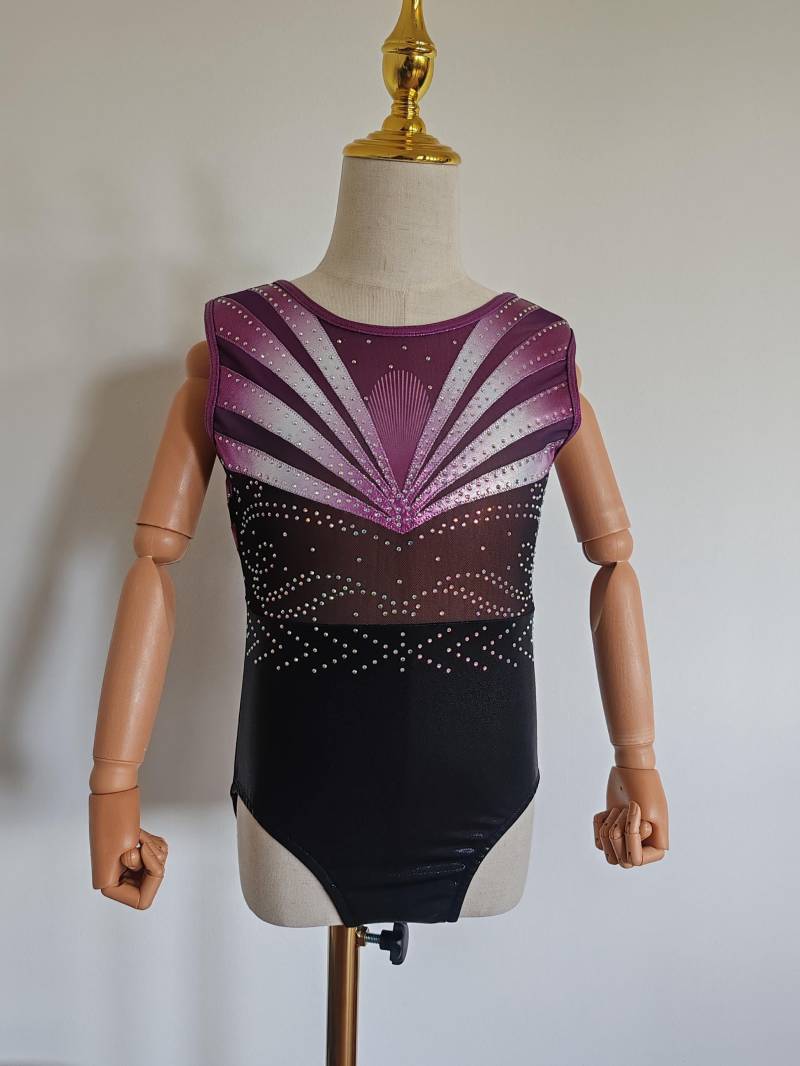 Lame Metallic Spandex Training Leotard Gymnastik Turnanzug 110-158 Trikot Mädchen Turnbody von Okayygym
