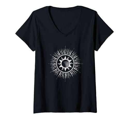 Damen Blackcraft Witchcraft Okkult Tarot Astrologie Mystik T-Shirt mit V-Ausschnitt Damen Blackcraft Witchcraft Okkult Tarot Astrologie Mystik T-Shirt mit V-Ausschnitt von Okkultismus Wahrsager Mystik Occult Design