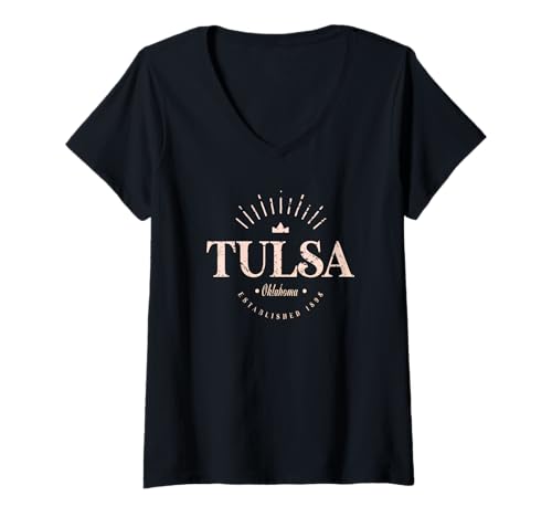 Damen Tulsa Oklahoma Modern - Tulsa, OK T-Shirt mit V-Ausschnitt von Oklahoma Contemporary Designs