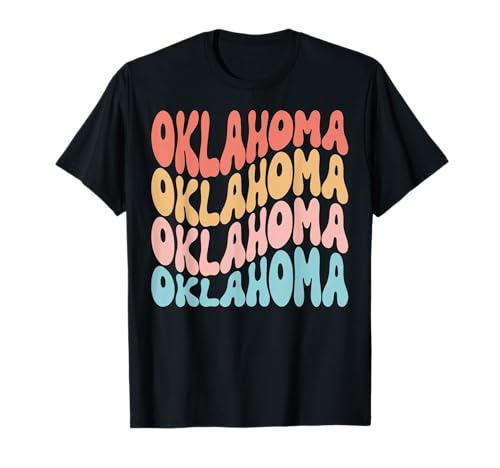 Lustig, niedlich, Retro-Grafik, Herren, Damen und Kinder, Oklahoma T-Shirt von Oklahoma Gifts