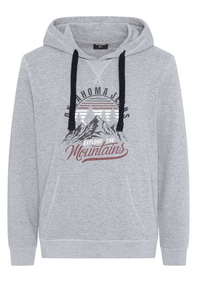 Oklahoma Jeans Kapuzensweatshirt mit Label- und Mountain-Print von Oklahoma Jeans