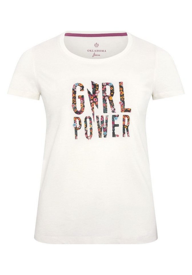 Oklahoma Jeans Print-Shirt mit Girl Power Print von Oklahoma Jeans