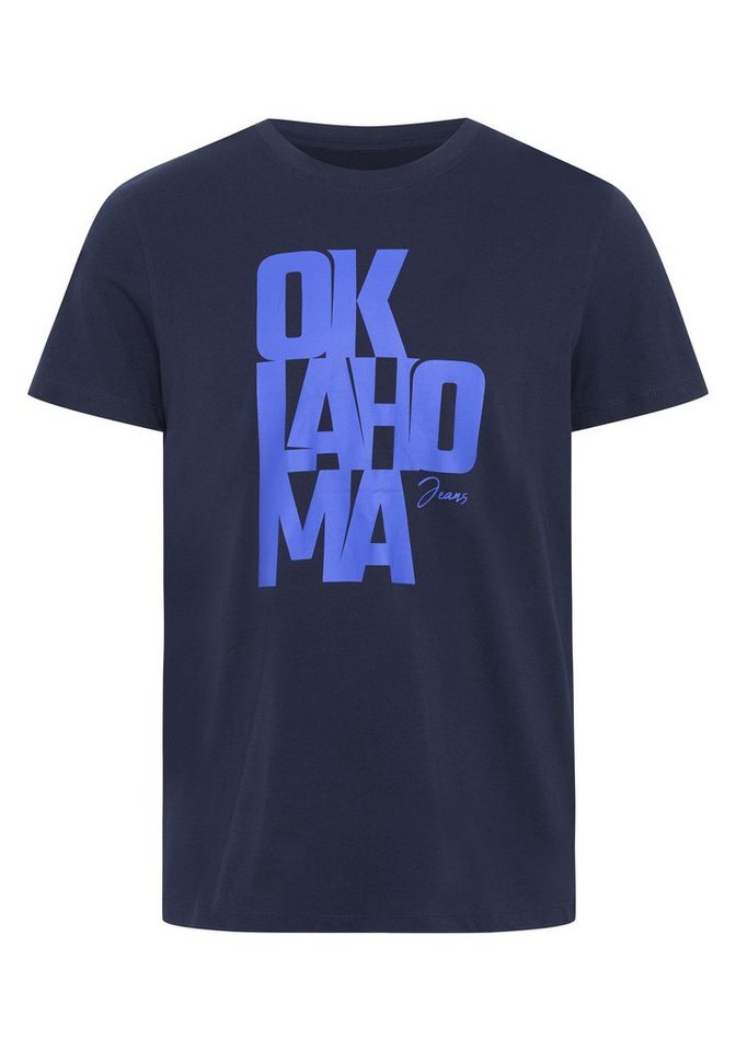 Oklahoma Jeans Print-Shirt mit Label-Schriftzug aus Jersey von Oklahoma Jeans