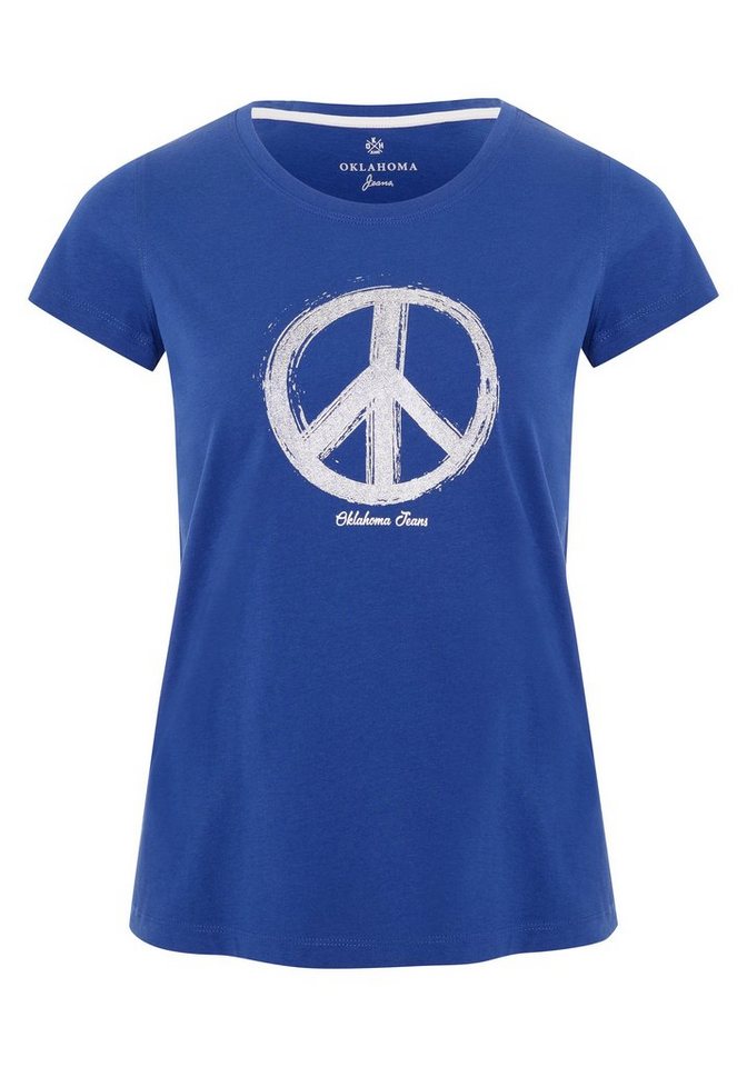 Oklahoma Jeans Print-Shirt mit Peace-Print von Oklahoma Jeans
