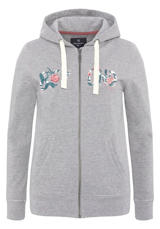 Oklahoma Jeans Sweatjacke mit Blütenfrontprint Oklahoma Jeans Sweatjacke mit Blütenfrontprint von Oklahoma Jeans