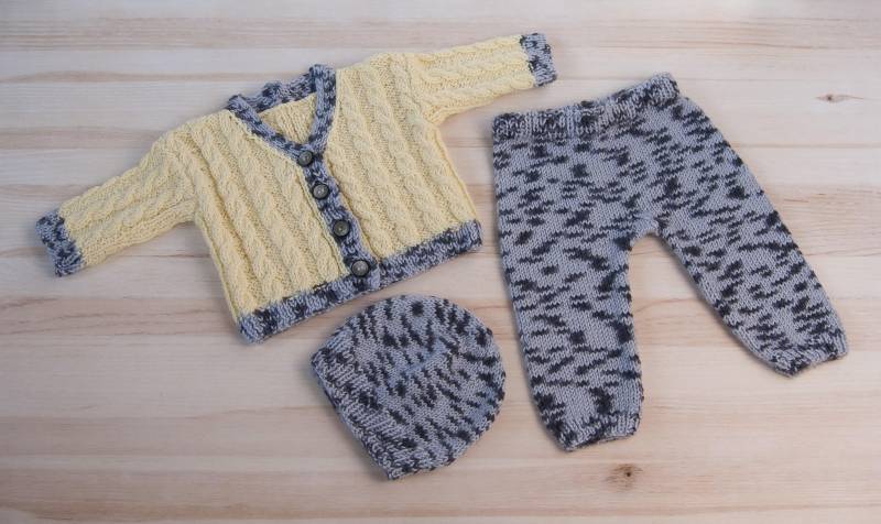 Handgestrickte Baby Mädchen Jungen Set Anzug Kleidung 3-6 Monate Mütze Strickjacke Hosen Strick Outfit Geschenk Für Kinder von OksankaKo