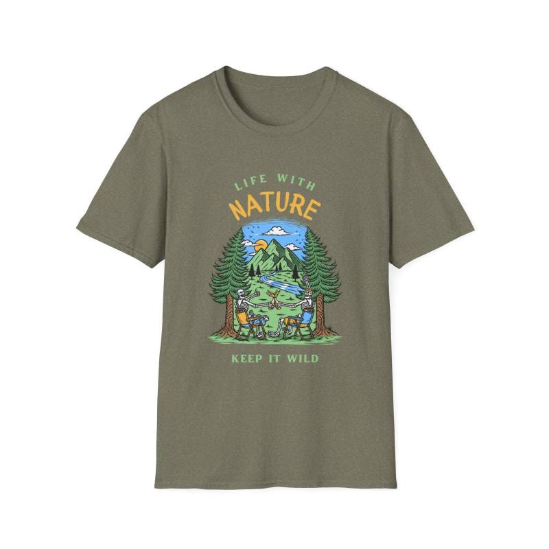 Vintage Skeleton Camping T-Shirt Lustiges Natur-Grafik-T-Shirt von OksanshopByYILMAZ