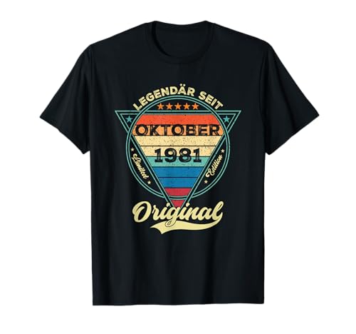 Damen Legendär seit Oktober 1981 44.Geburtstag Junge 44 Jahr T-Shirt Damen Legendär seit Oktober 1981 44.Geburtstag Junge 44 Jahr T-Shirt von Oktober Jahrgang 1981 Geburtstag