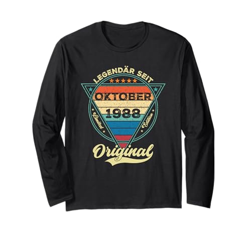 Damen Legendär seit Oktober 1988 37.Geburtstag Junge 37 Jahr Langarmshirt Damen Legendär seit Oktober 1988 37.Geburtstag Junge 37 Jahr Langarmshirt von Oktober Jahrgang 1988 Geburtstag