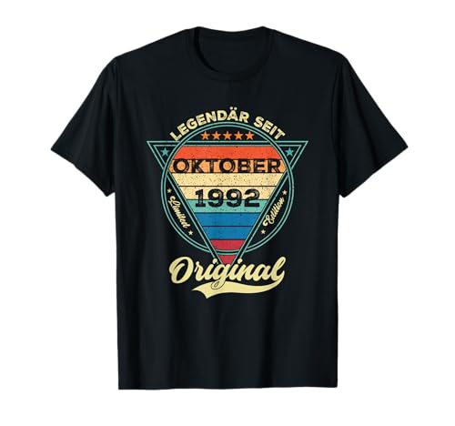 Damen Legendär seit Oktober 1992 33.Geburtstag Junge 33 Jahr T-Shirt Damen Legendär seit Oktober 1992 33.Geburtstag Junge 33 Jahr T-Shirt von Oktober Jahrgang 1992 Geburtstag