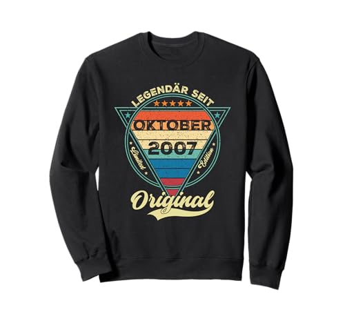 Damen Legendär seit Oktober 2007 18.Geburtstag Junge 18 Jahr Sweatshirt Damen Legendär seit Oktober 2007 18.Geburtstag Junge 18 Jahr Sweatshirt von Oktober Jahrgang 2007 Geburtstag