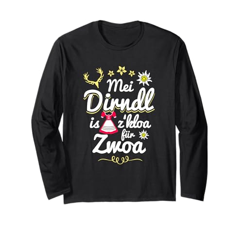 MEI Dirndl is zkloa für zwoa zu klein für Zwei Wiesn Tirol Langarmshirt MEI Dirndl is zkloa für zwoa zu klein für Zwei Wiesn Tirol Langarmshirt von Oktoberfest Bayern Dialekt München Jungs Frau