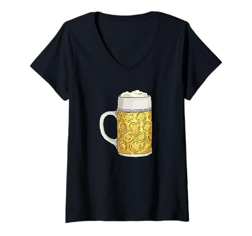 Damen Glas schaumiges Bier - Oktoberfest - Bier - Party - Spaß T-Shirt mit V-Ausschnitt Damen Glas schaumiges Bier - Oktoberfest - Bier - Party - Spaß T-Shirt mit V-Ausschnitt von Oktoberfest - Beer Party